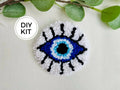 Blue Evil Eye Punch Needle Rug Kit for Beginners