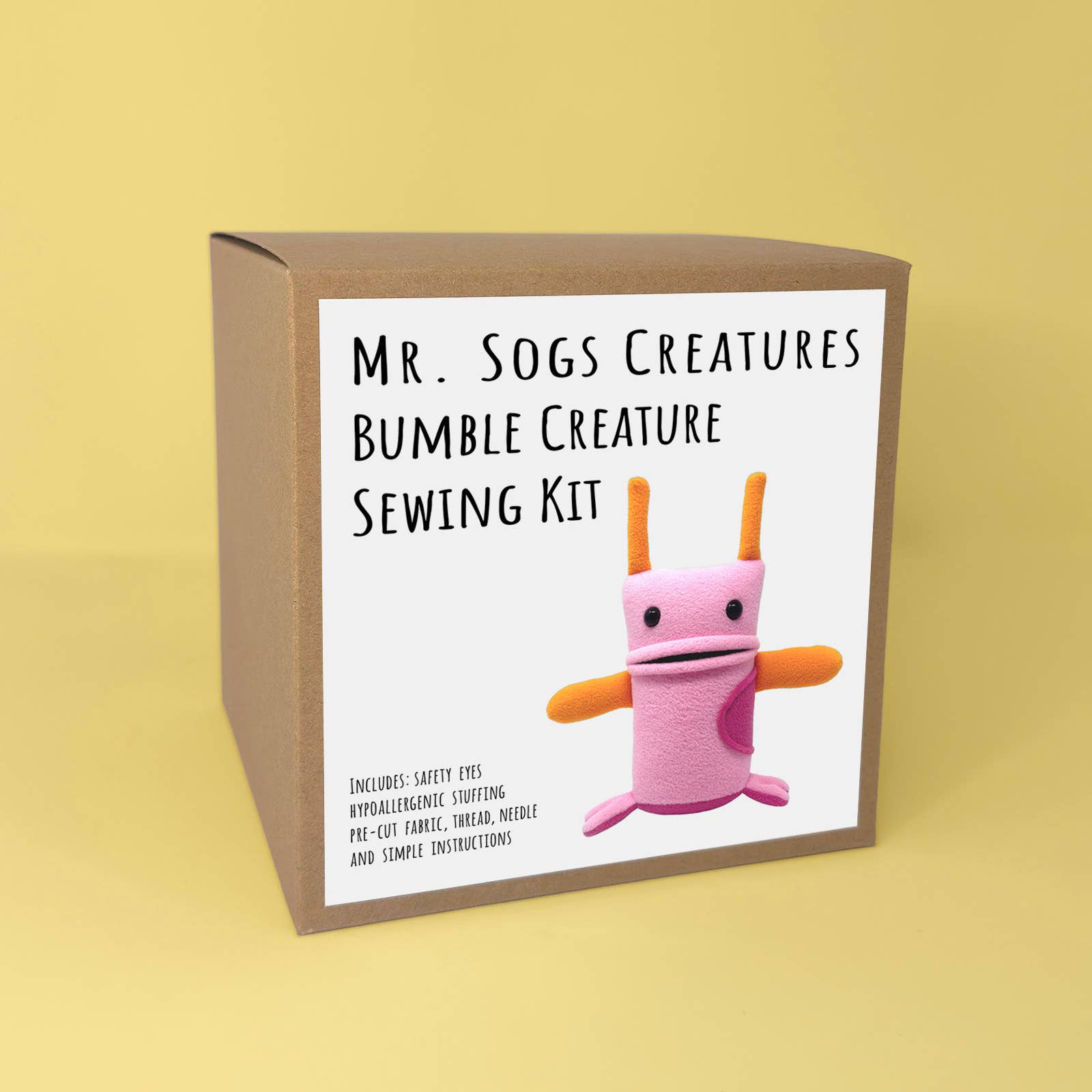 Bumble Creature DIY Plush Sewing Kit - Pink