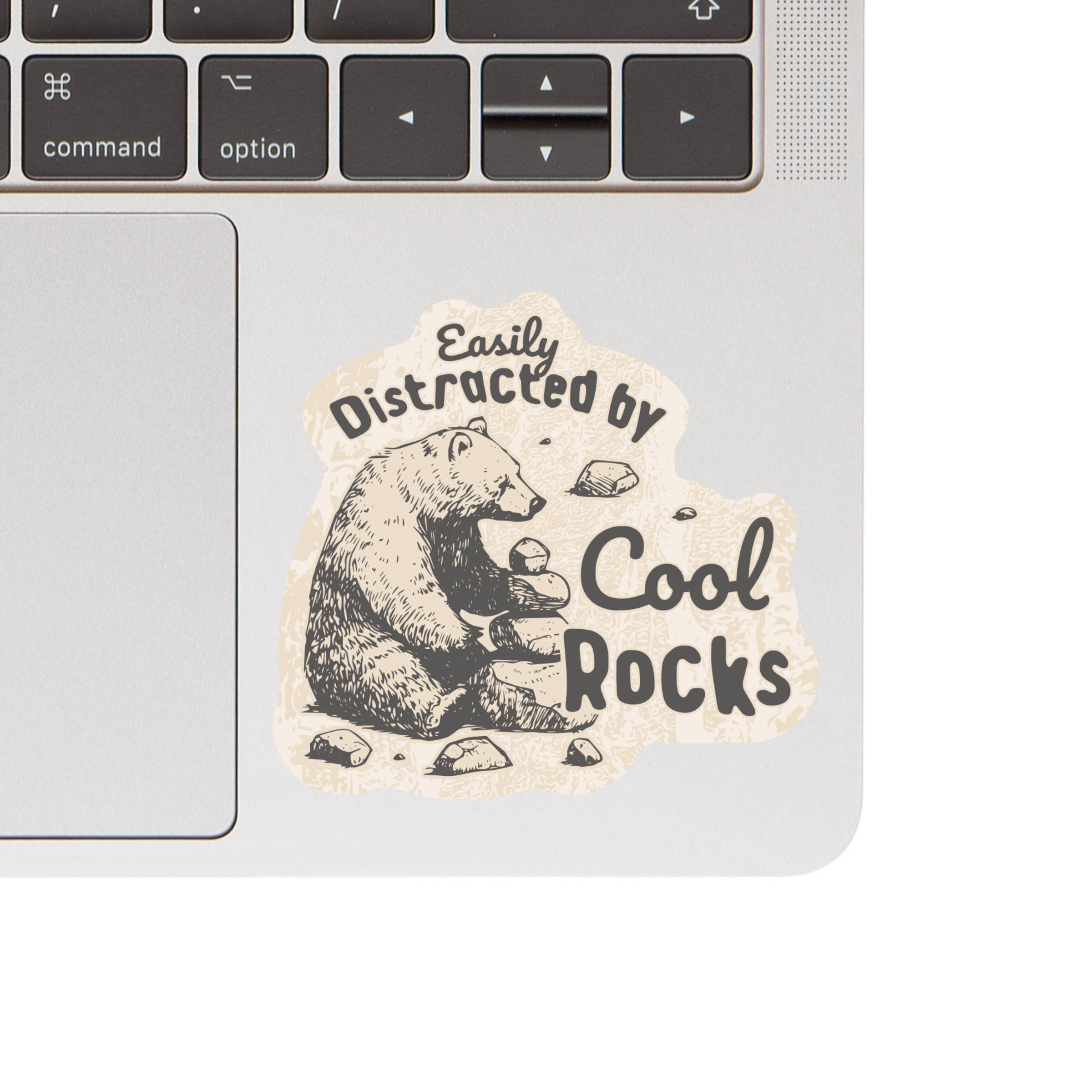 Distracted by Cool Rocks Bear High Quality Vinyl Sticker