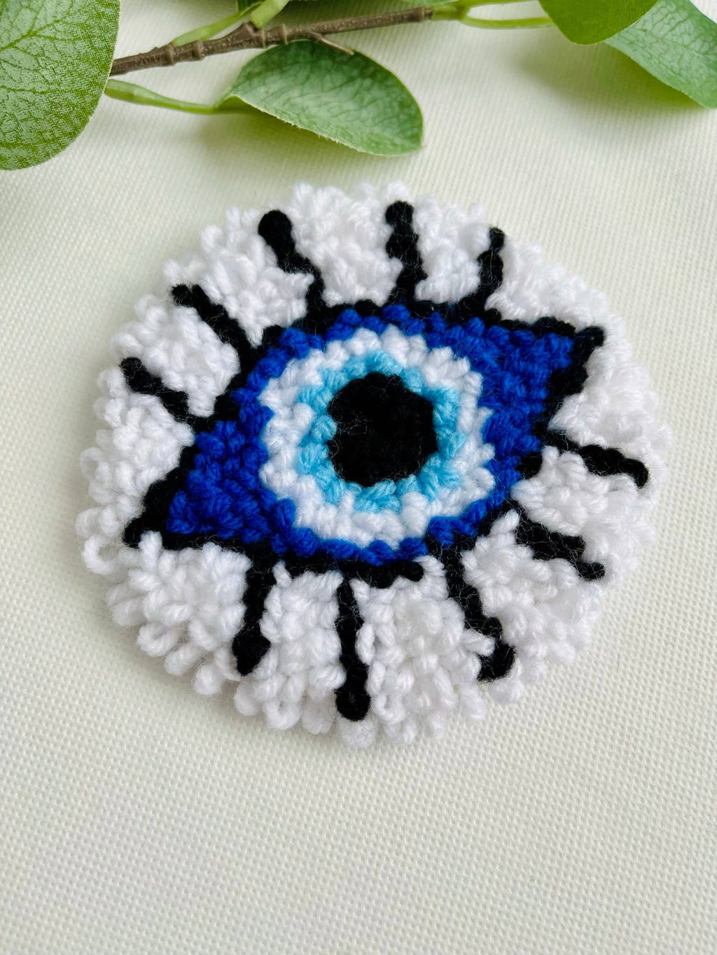 Blue Evil Eye Punch Needle Rug Kit for Beginners