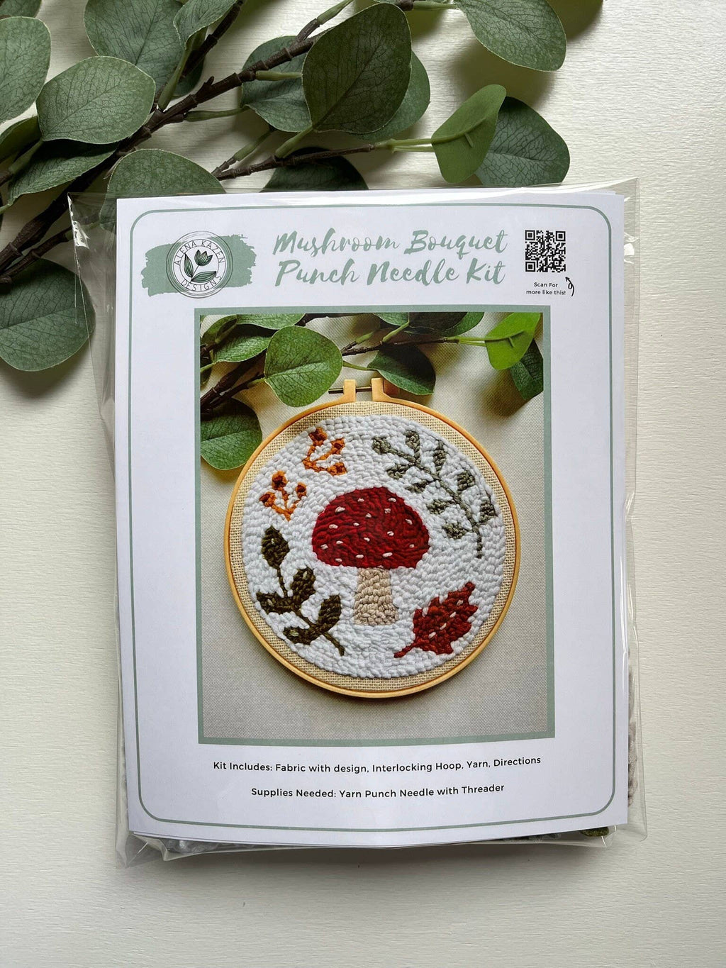 Mushroom Bouquet Punch Needle DIY Rug Hooking Kit