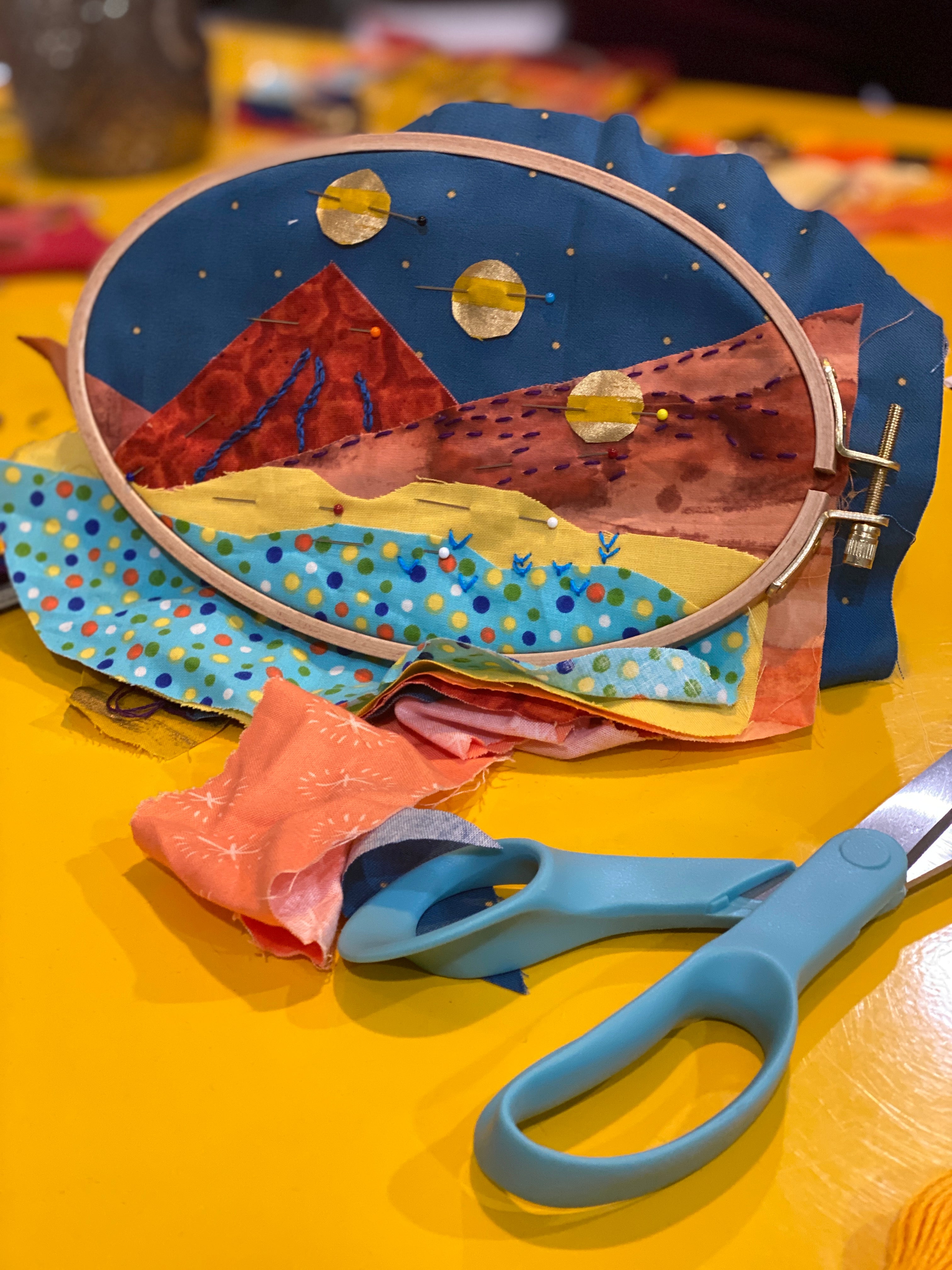 Fabric Landscapes- Collage with Fabric & Thread April 10th 2-4pm