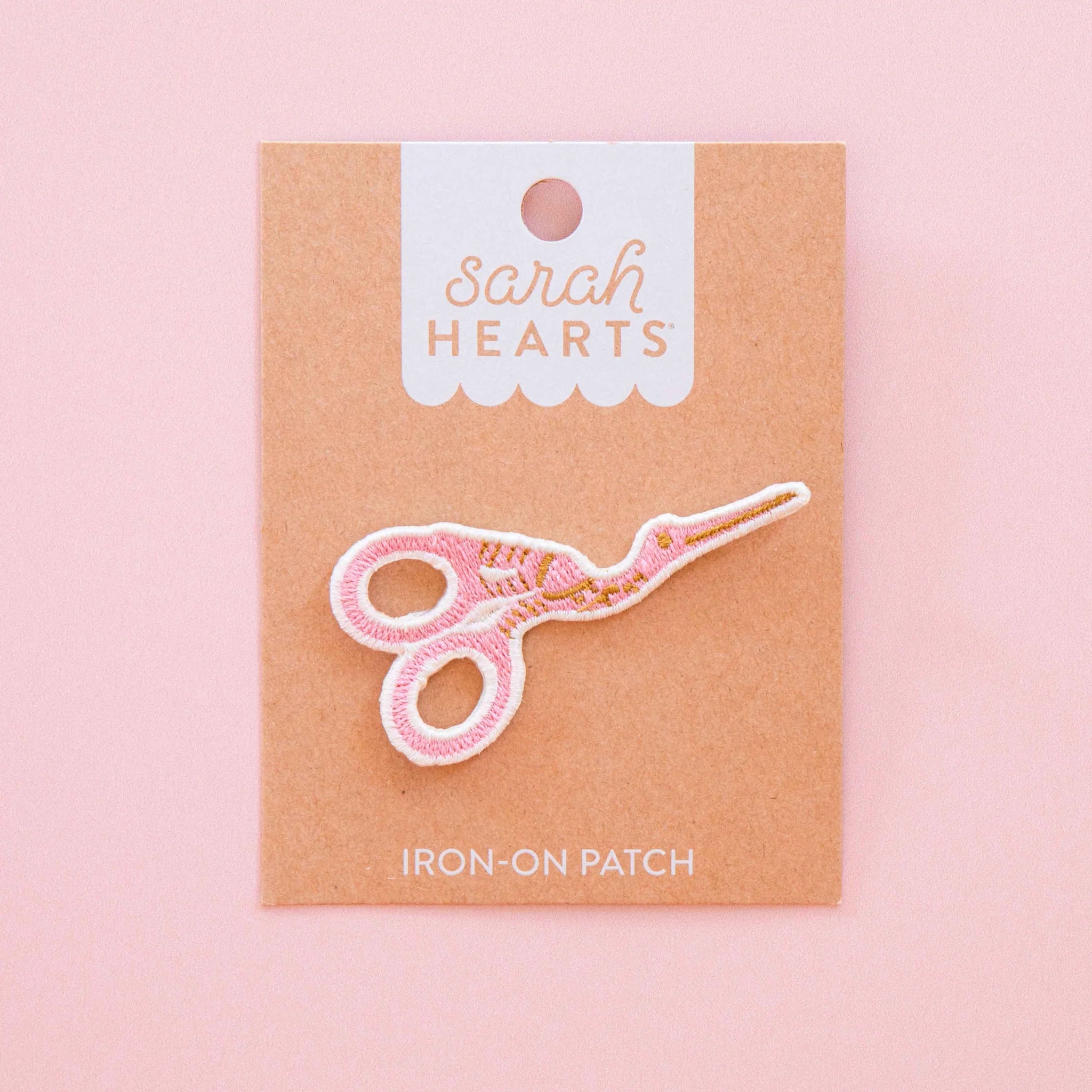 Stork Scissor Iron-On Patch