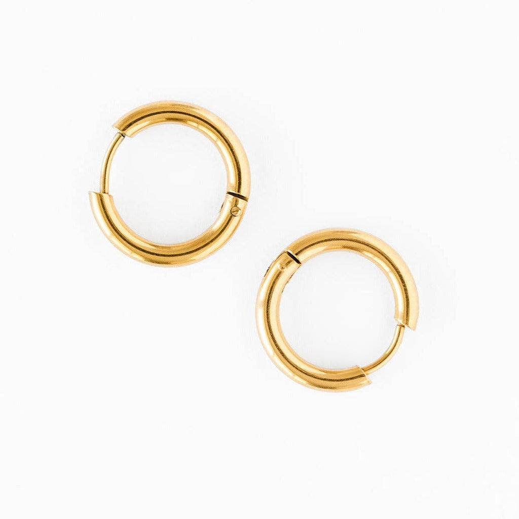 Endless Hoop Stud Earrings - Hypoallergenic, Flat Back, Girl