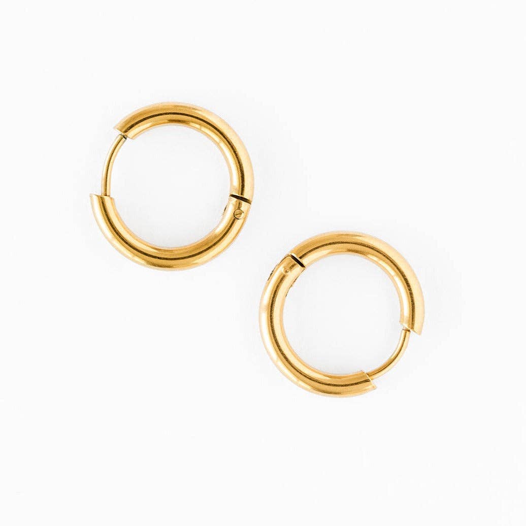 Endless Hoop Stud Earrings - Hypoallergenic, Flat Back, Girl