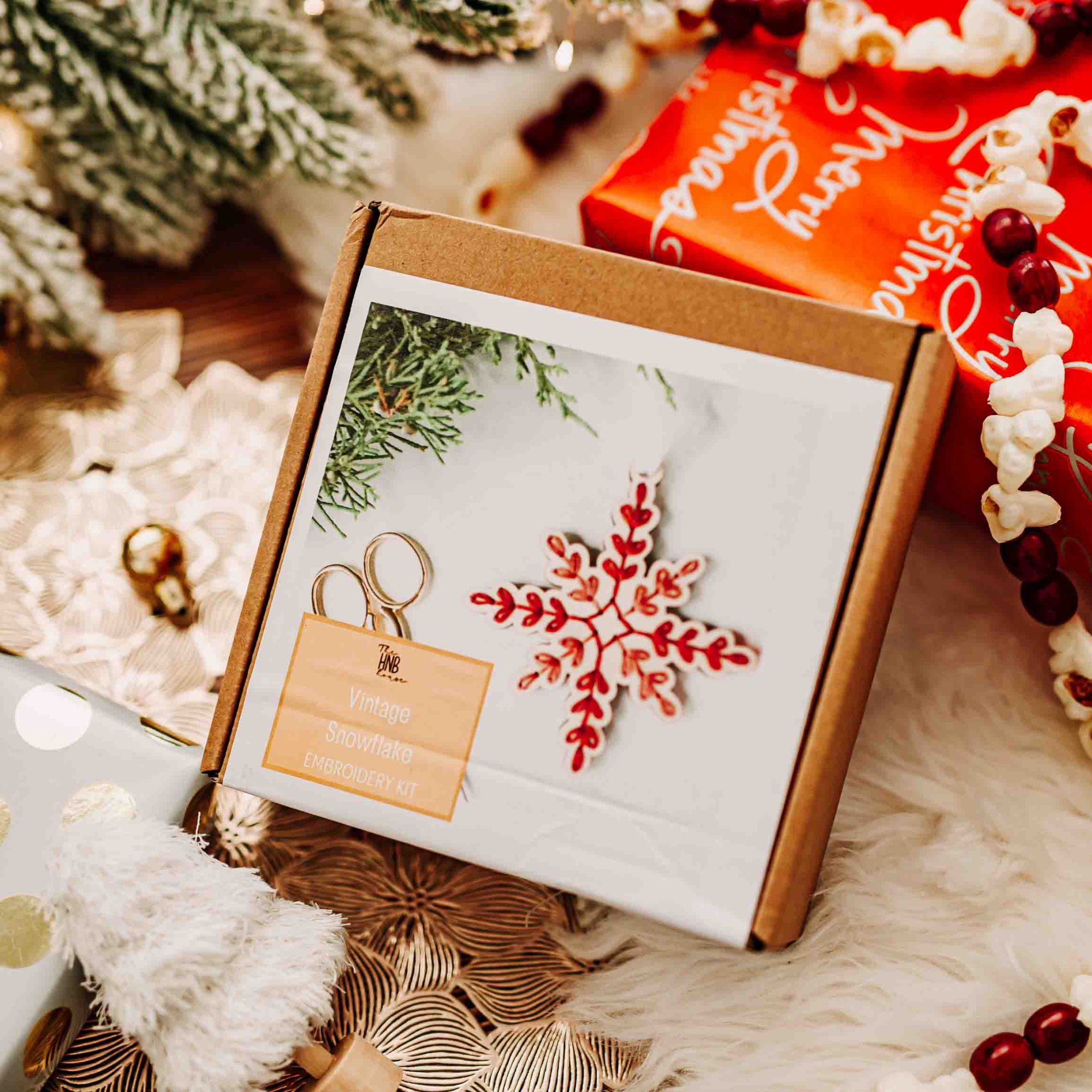 Vintage Snowflake Ornament Embroidery Kit – Christmas Craft