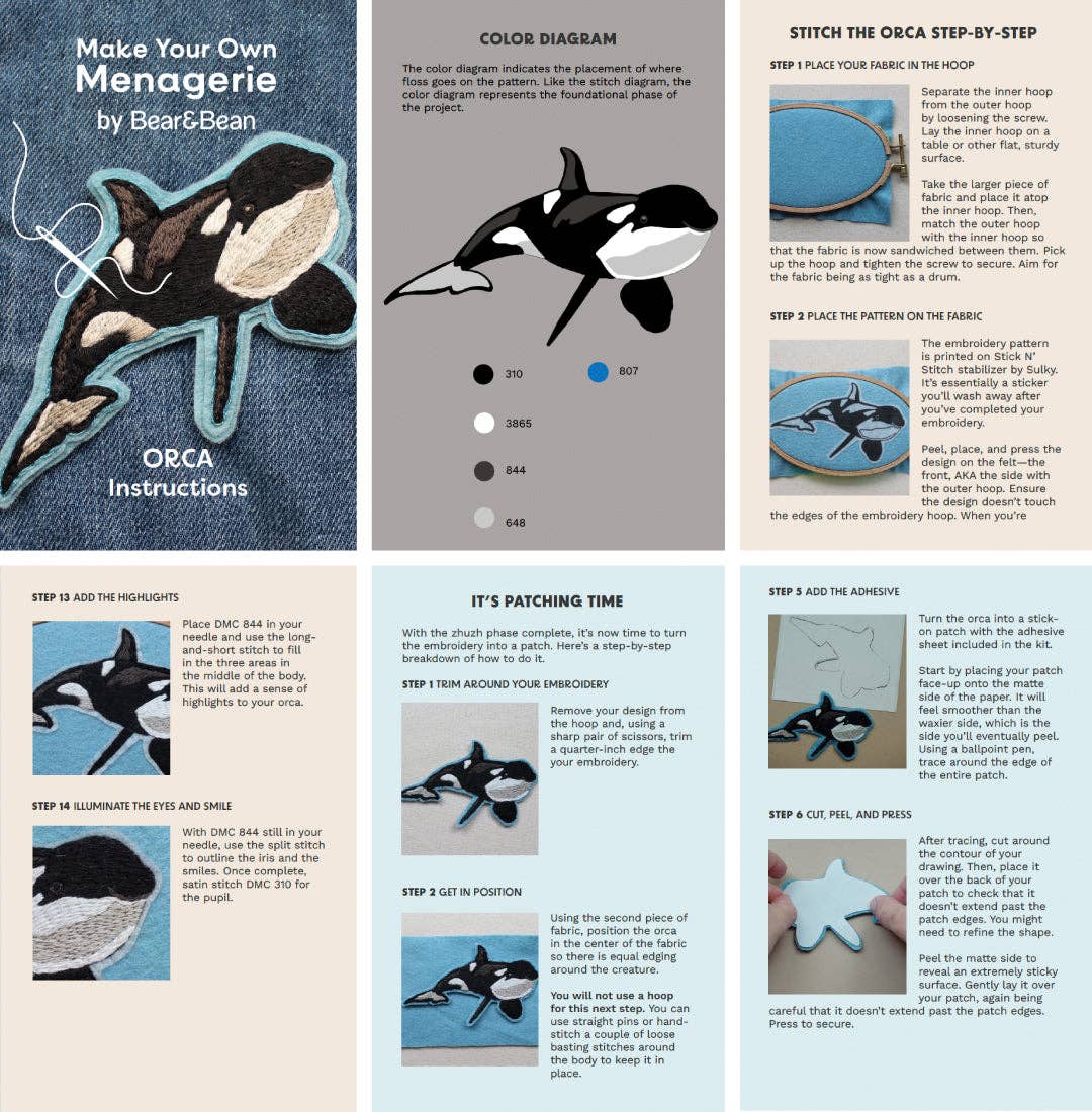 Orca Embroidered Patch Kit