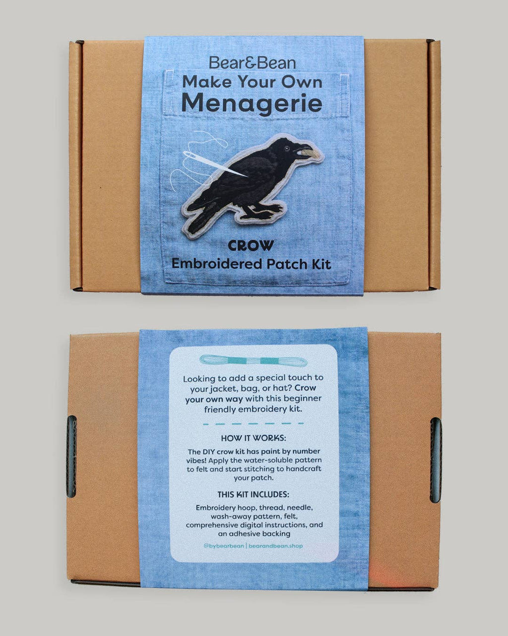 Crow Embroidered Patch Kit