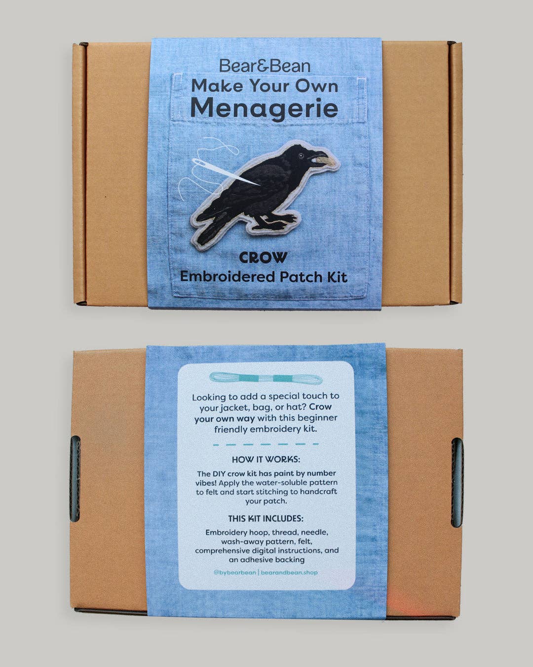 Crow Embroidered Patch Kit