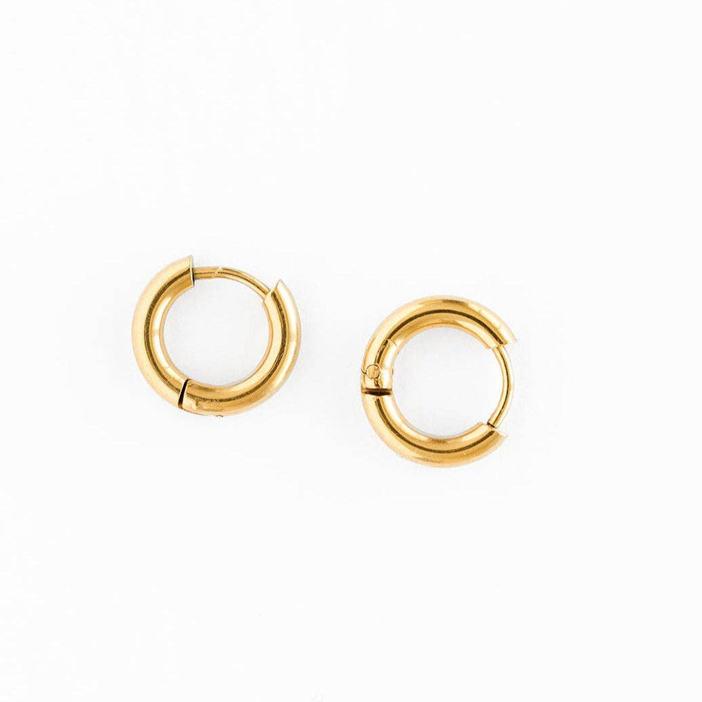 Endless Hoop Stud Earrings - Hypoallergenic, Flat Back, Girl