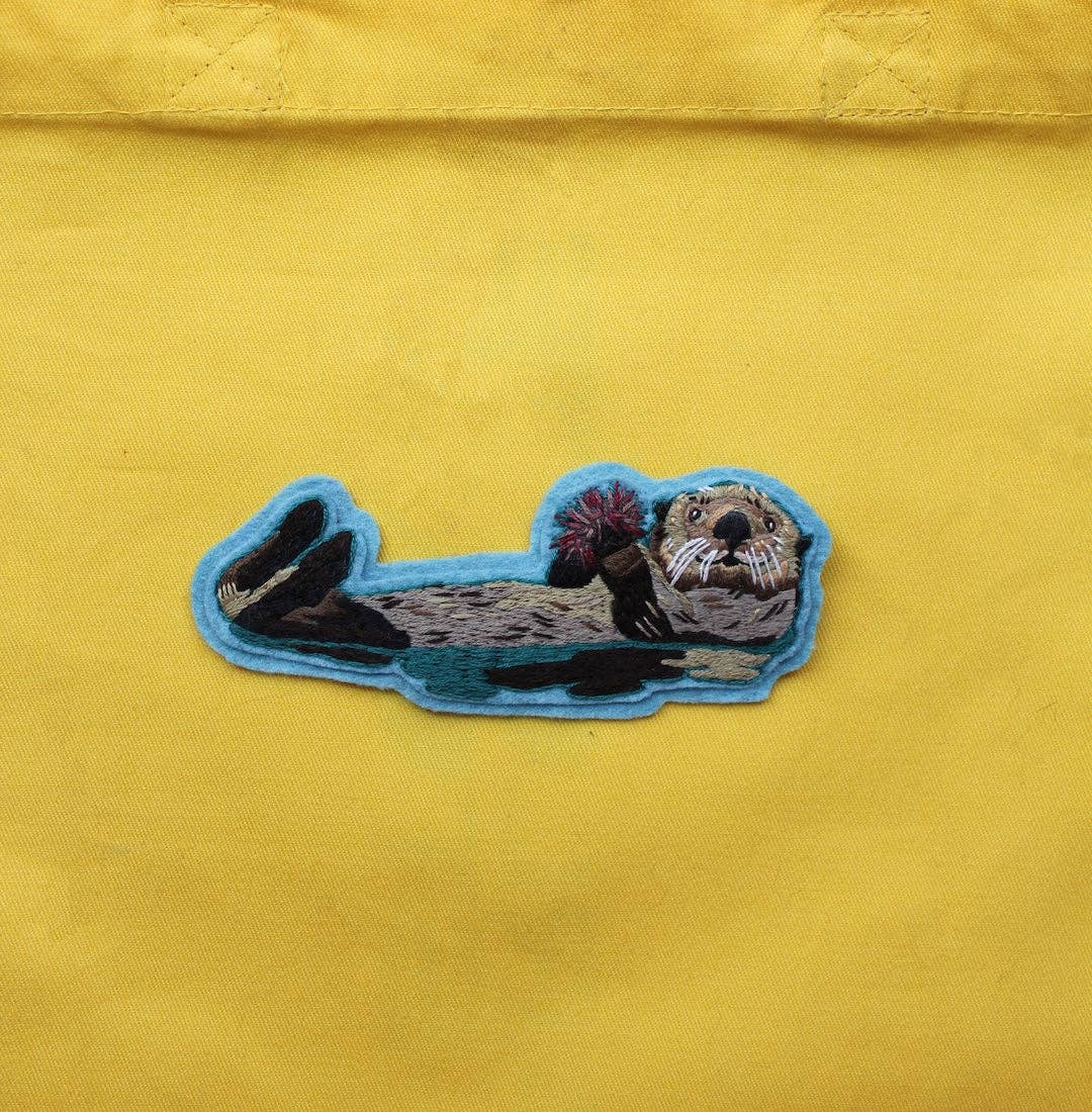 Sea Otter Embroidered Patch Kit