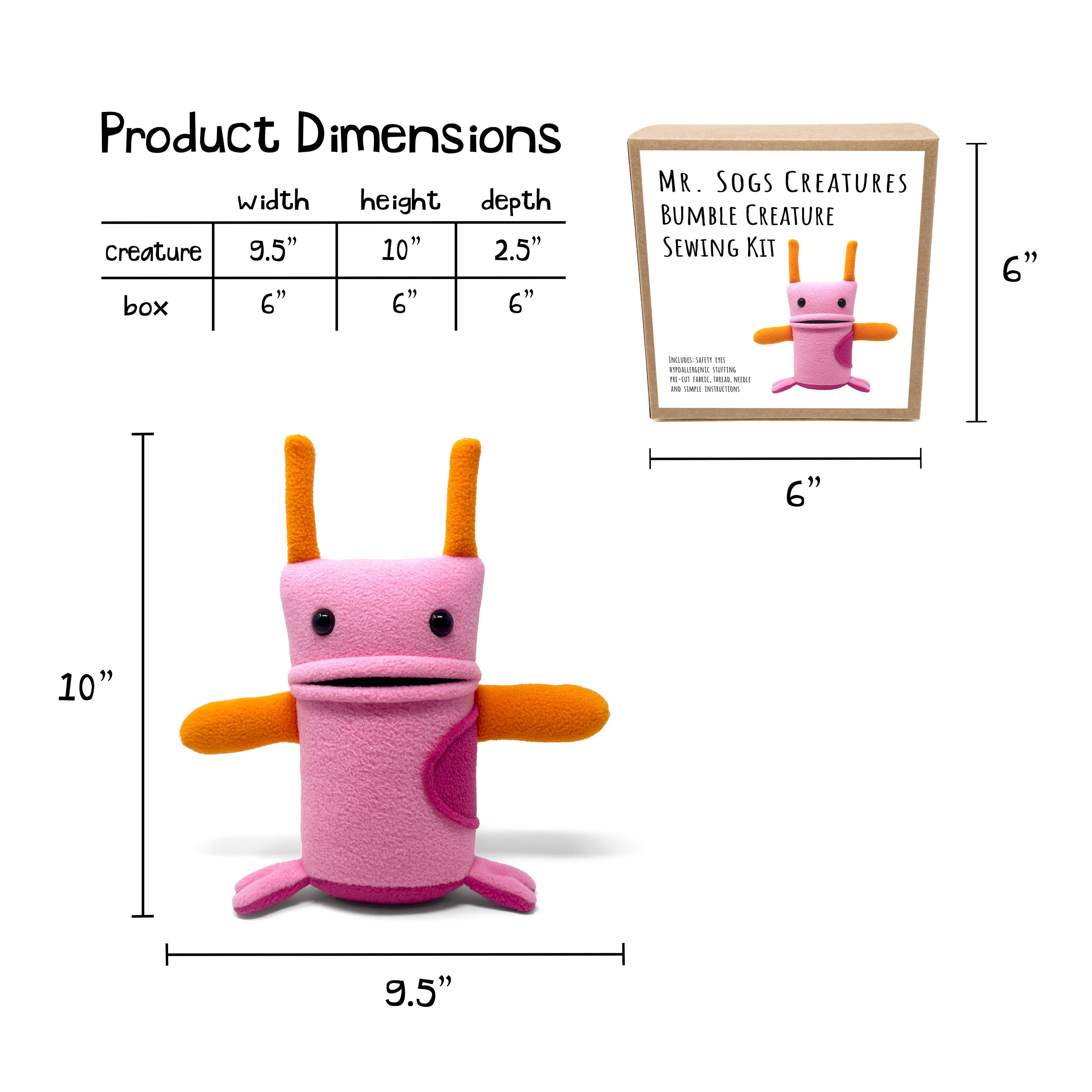 Bumble Creature DIY Plush Sewing Kit - Pink