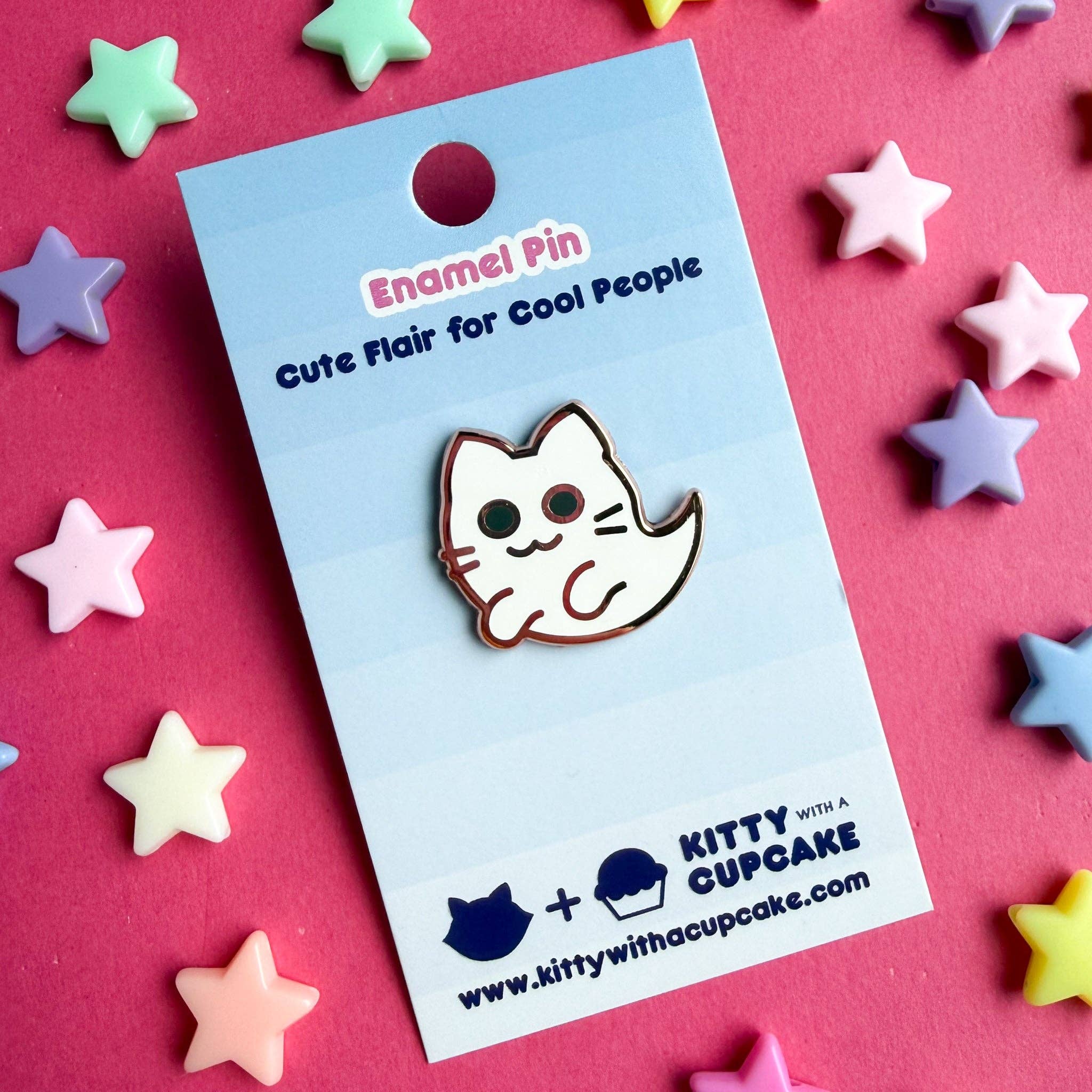 Ghost Kitty Enamel Pin
