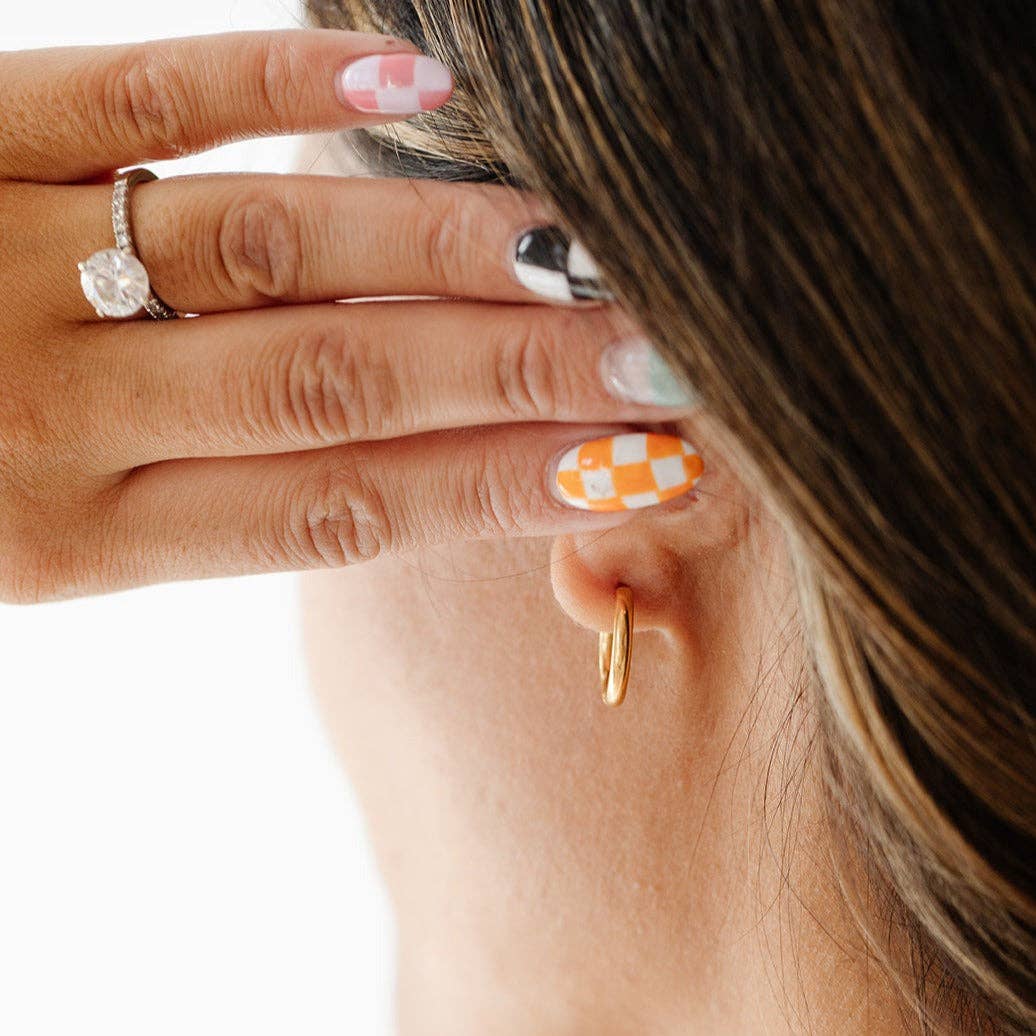 Endless Hoop Stud Earrings - Hypoallergenic, Flat Back, Girl