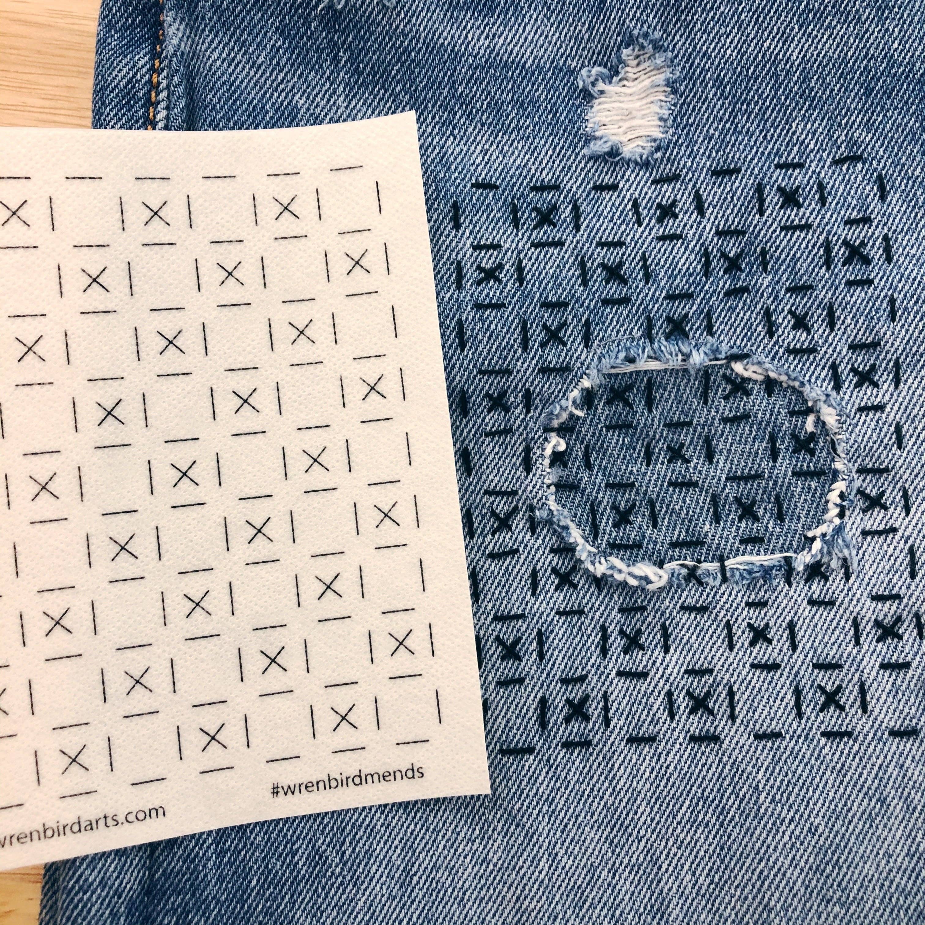 Washable Mending Transfers #4 Green Patterns