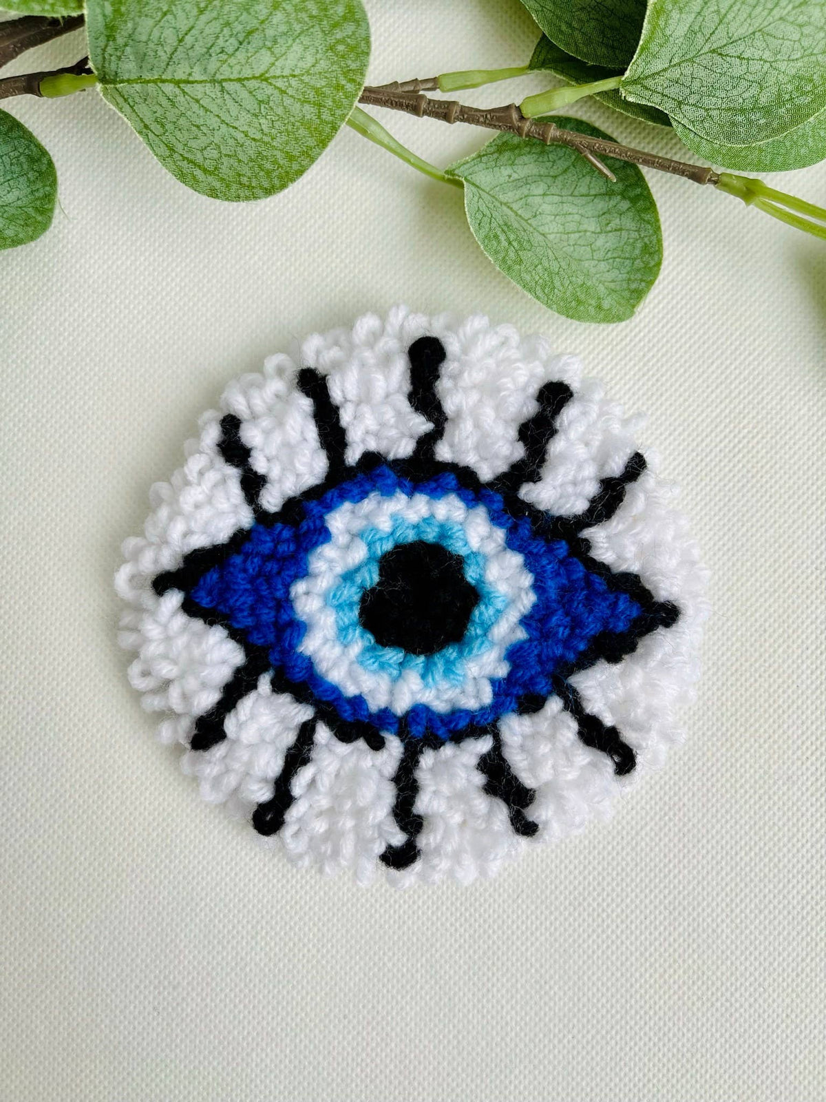 Blue Evil Eye Punch Needle Rug Kit for Beginners