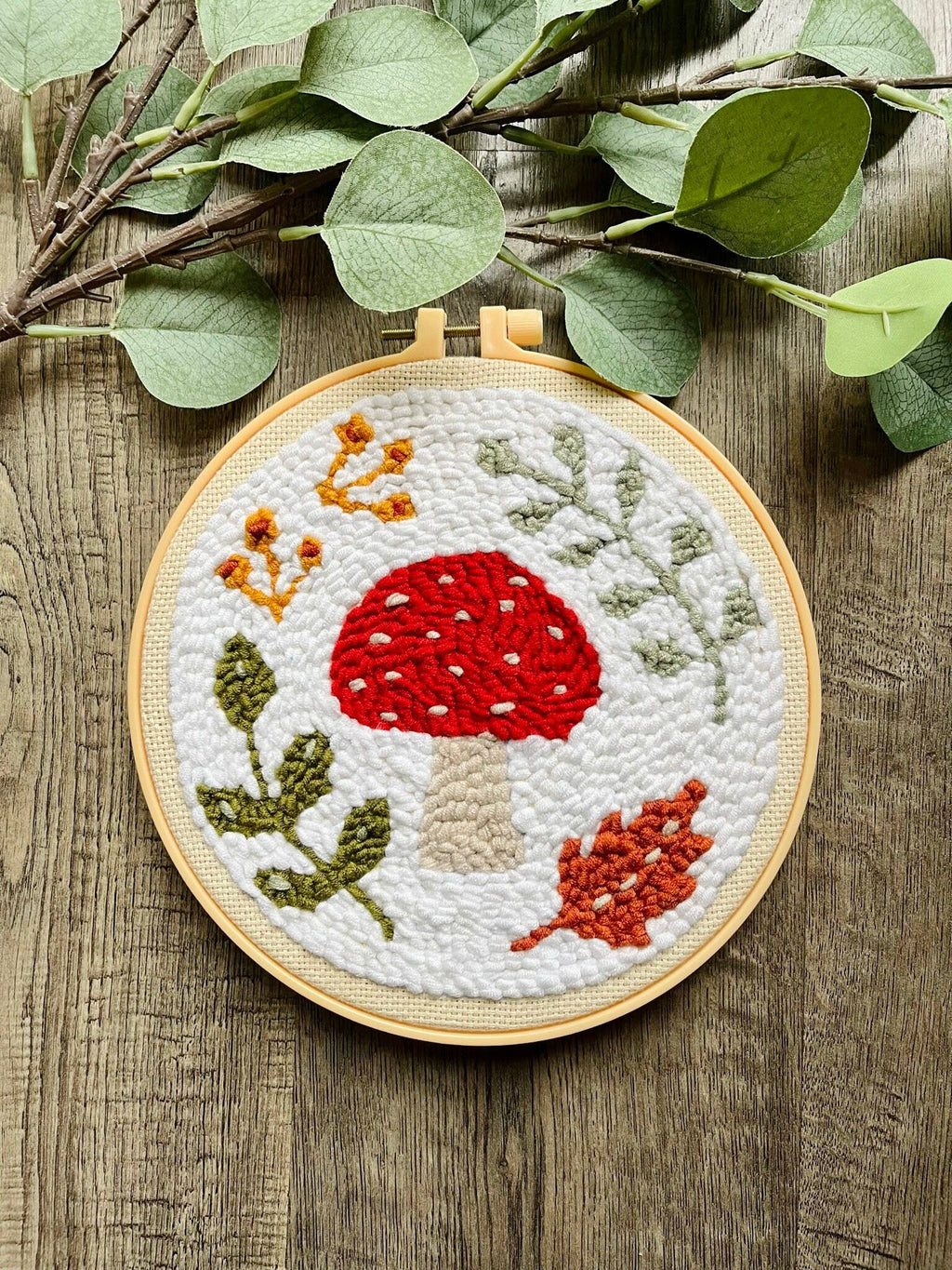 Mushroom Bouquet Punch Needle DIY Rug Hooking Kit