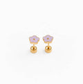 Lilac Petite Flower Earrings