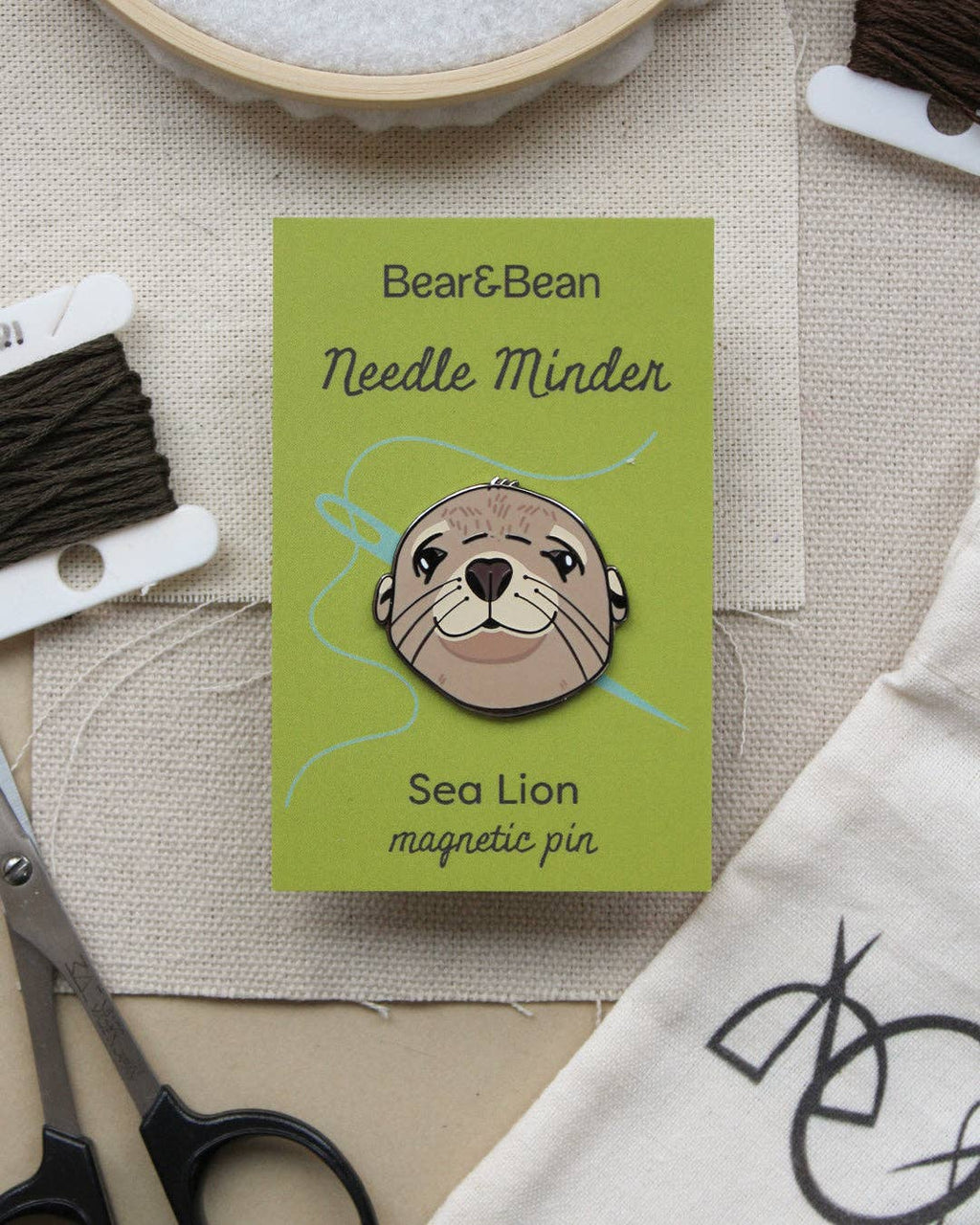 Sea Lion Enamel Needle Minder