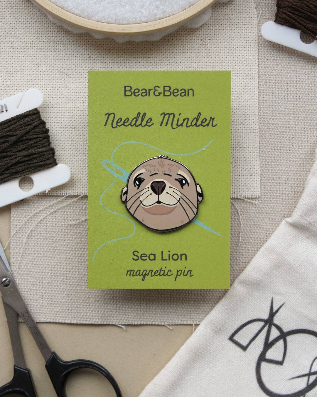 Sea Lion Enamel Needle Minder
