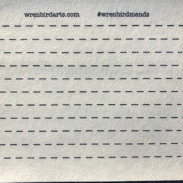 Simple Lined Sashiko Style Washable Mending Patterns