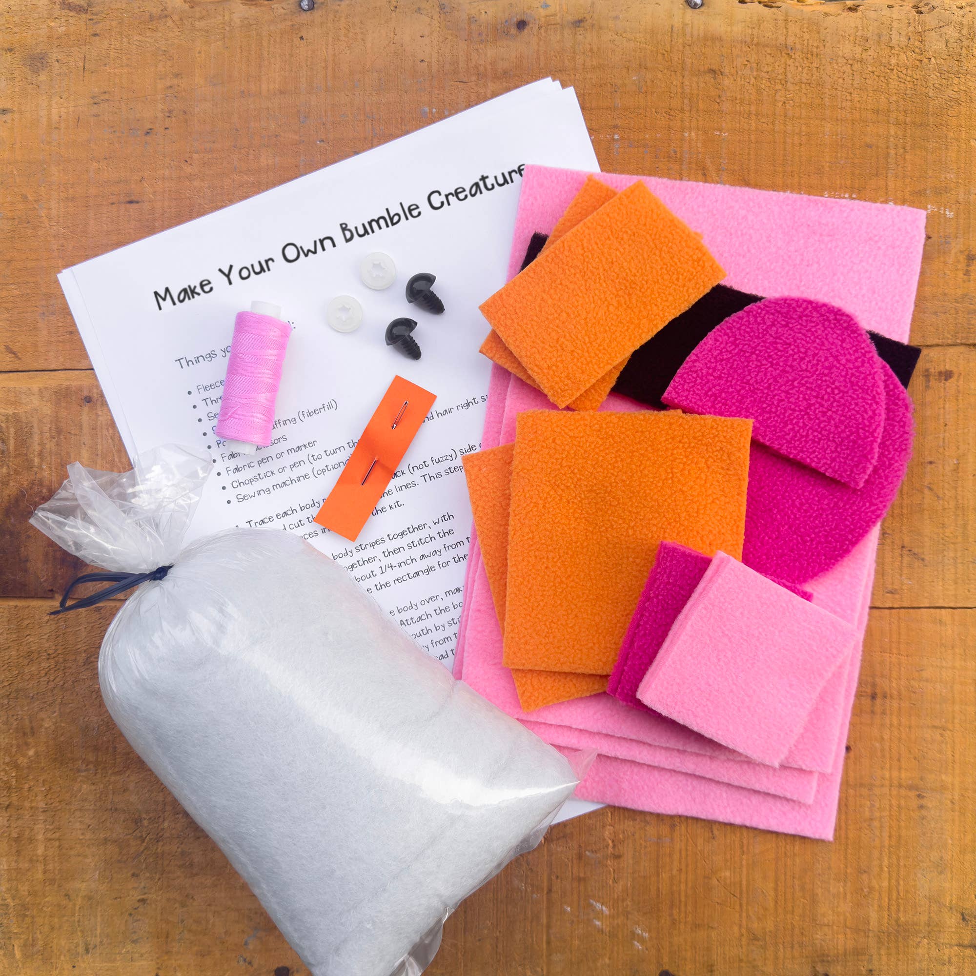 Bumble Creature DIY Plush Sewing Kit - Pink