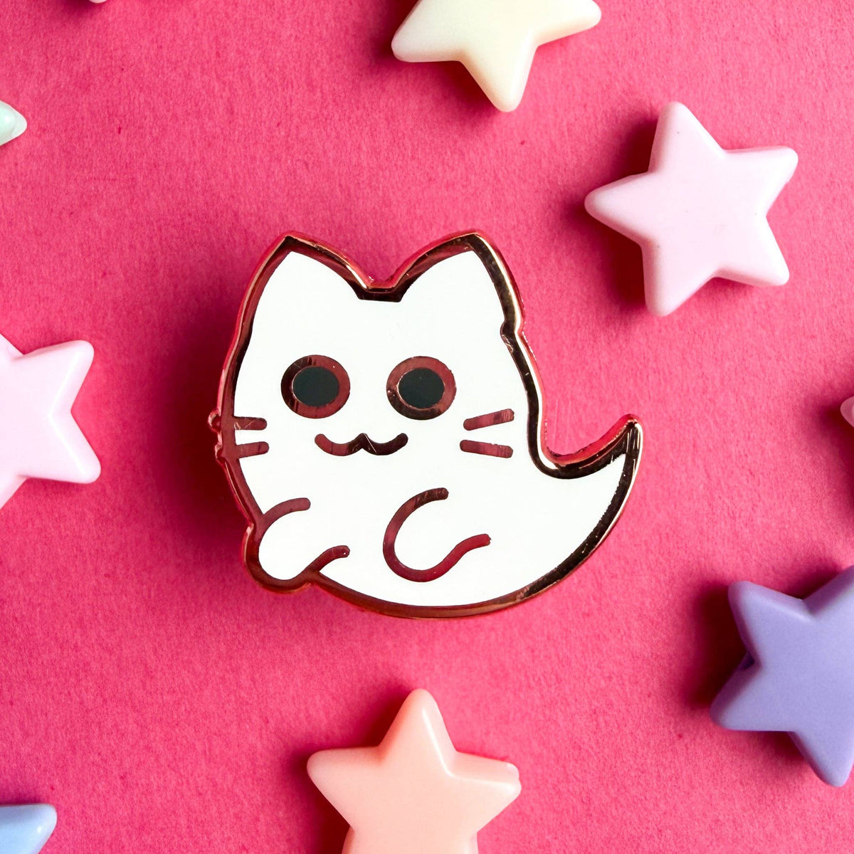 Ghost Kitty Enamel Pin