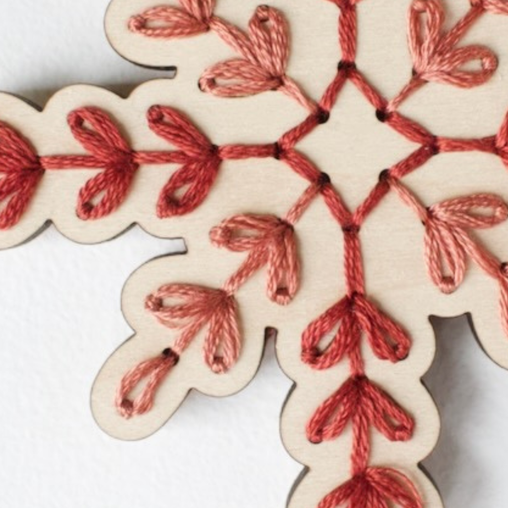 Vintage Snowflake Ornament Embroidery Kit – Christmas Craft