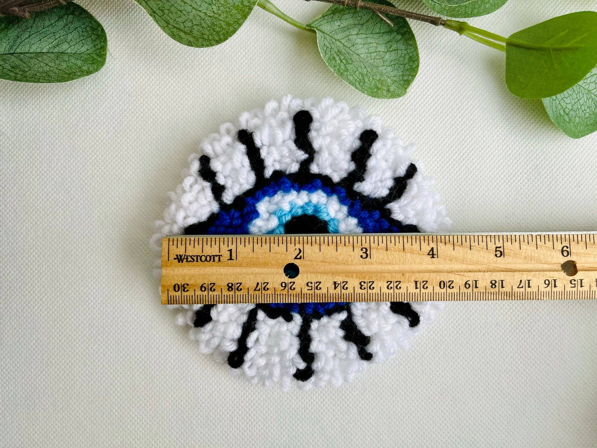 Blue Evil Eye Punch Needle Rug Kit for Beginners