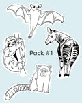 Wild Animal Embroidery Stick-and-Stitch Pattern Packs