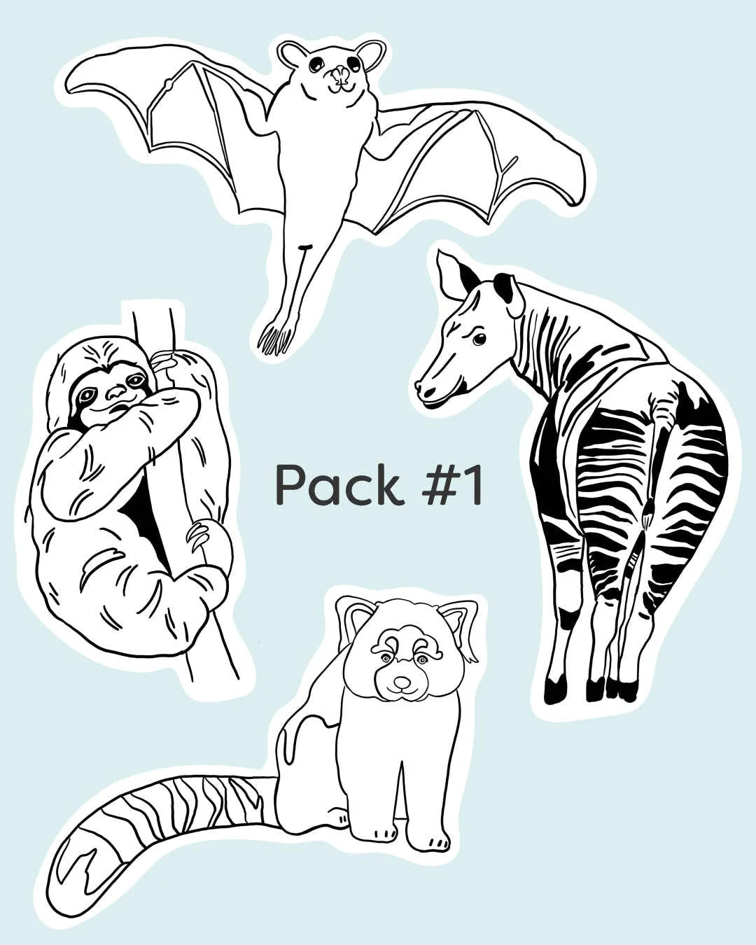 Wild Animal Embroidery Stick-and-Stitch Pattern Packs