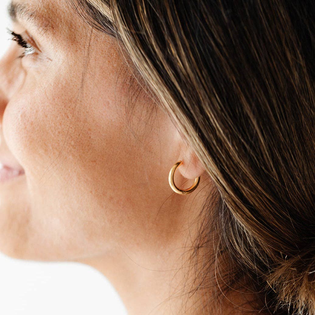 Endless Hoop Stud Earrings - Hypoallergenic, Flat Back, Girl