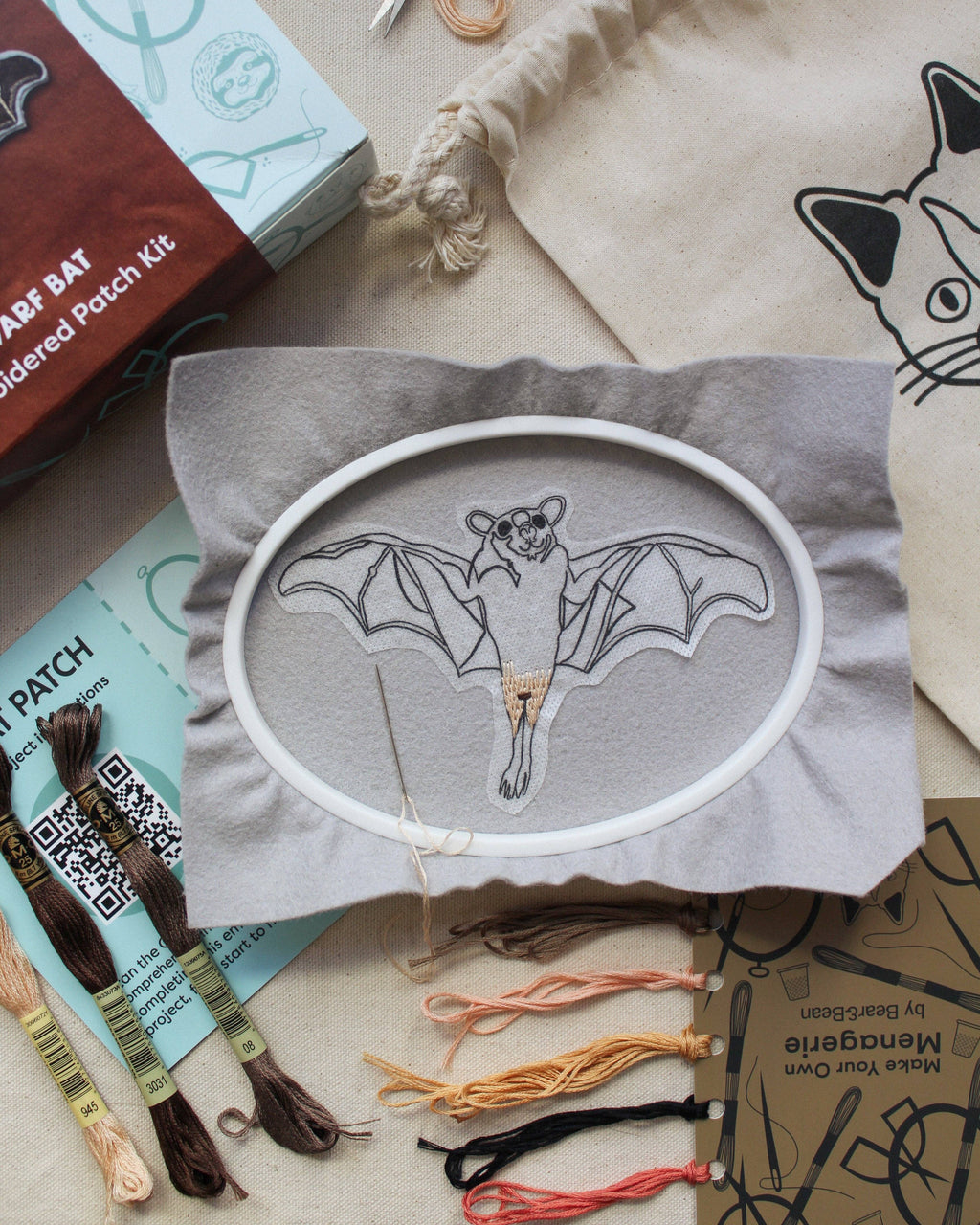 Dwarf Bat Embroidered Patch Kit