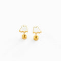 Ghost Stud Earrings - Hypoallergenic, Flat Back, Girl Gift