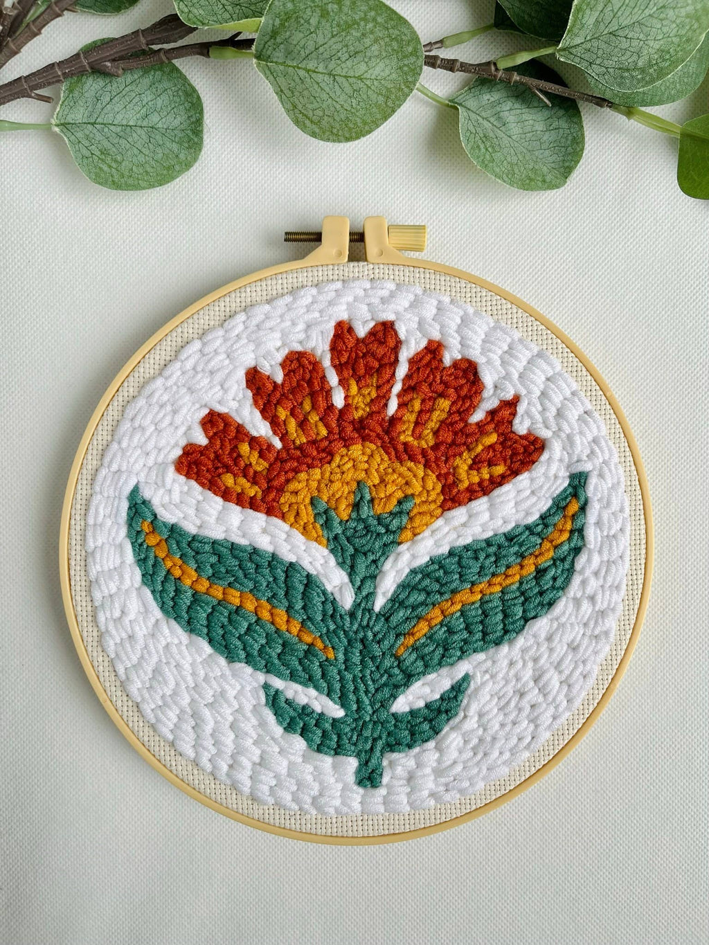 Scandi Floral Punch Needle Embroidery DIY Kit for Beginners