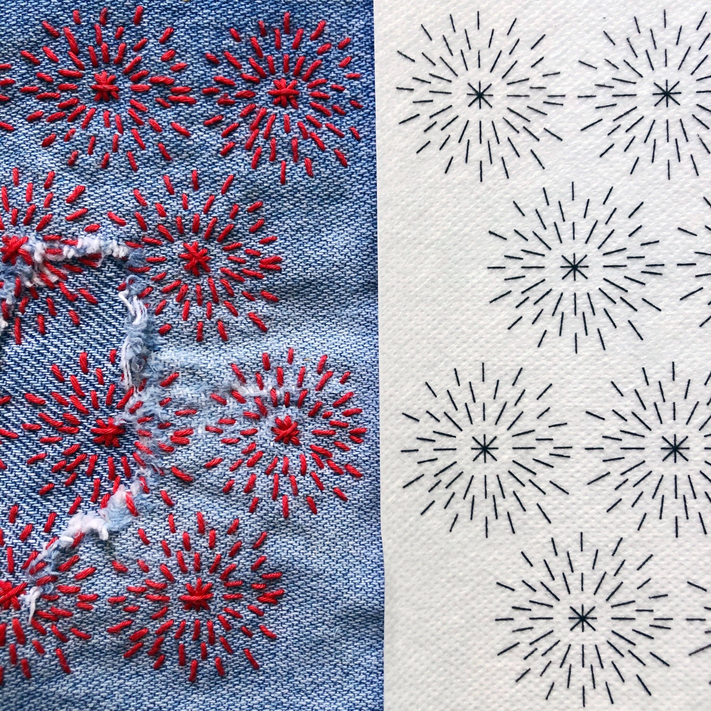 Washable Mending Transfers #3 Yellow Pattern