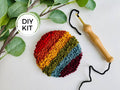 Muted Rainbow Beginner Punch Needle Mug Rug Kit