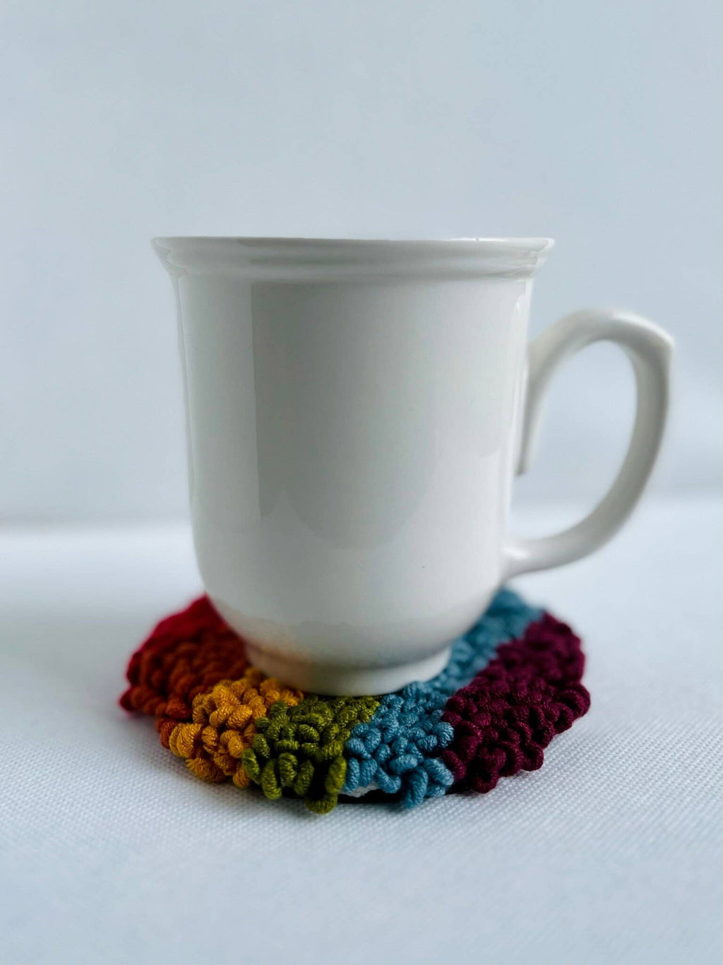 Muted Rainbow Beginner Punch Needle Mug Rug Kit
