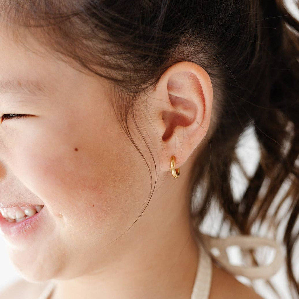 Endless Hoop Stud Earrings - Hypoallergenic, Flat Back, Girl