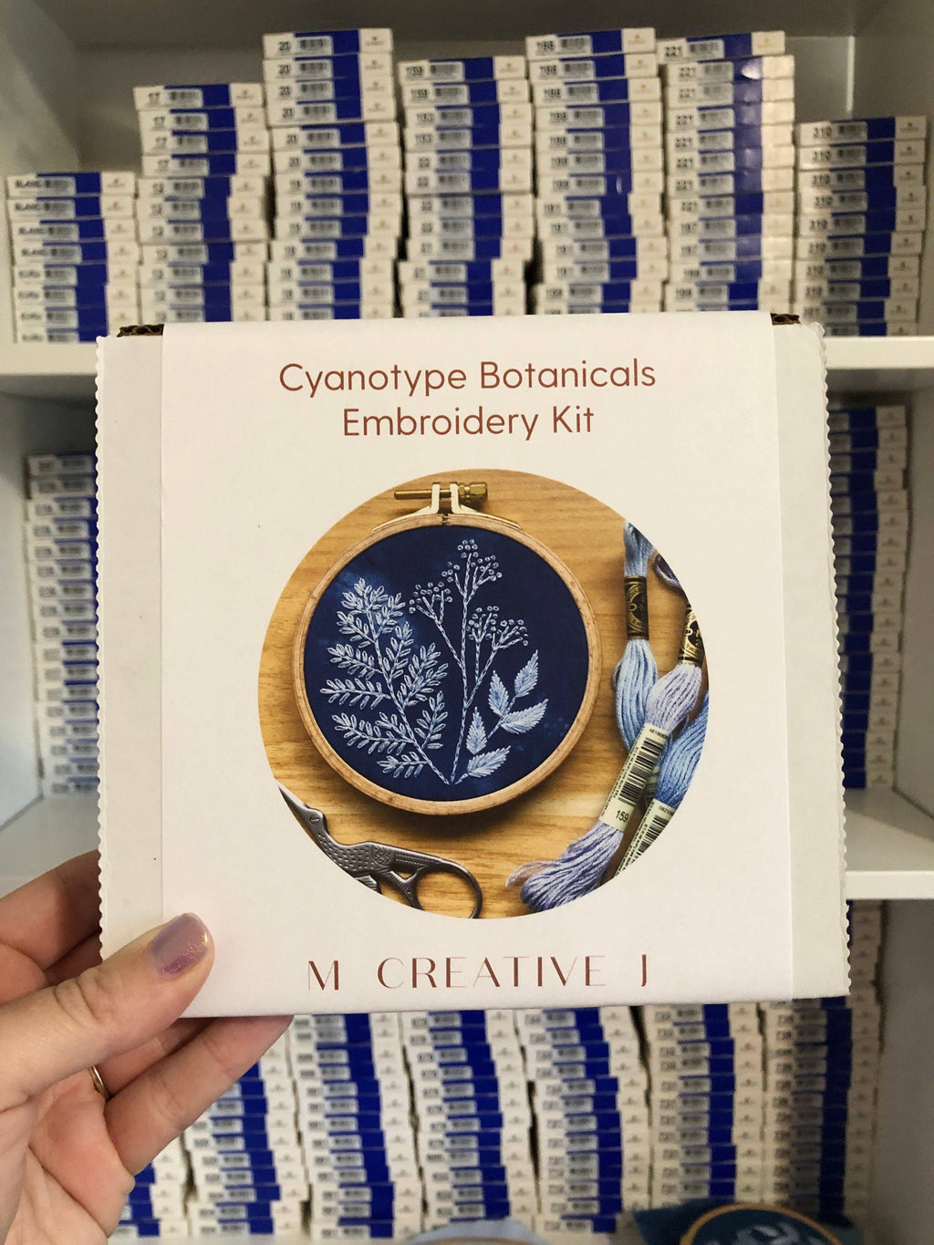Cyanotype Botanicals - Botanical Embroidery Kit for Beginners
