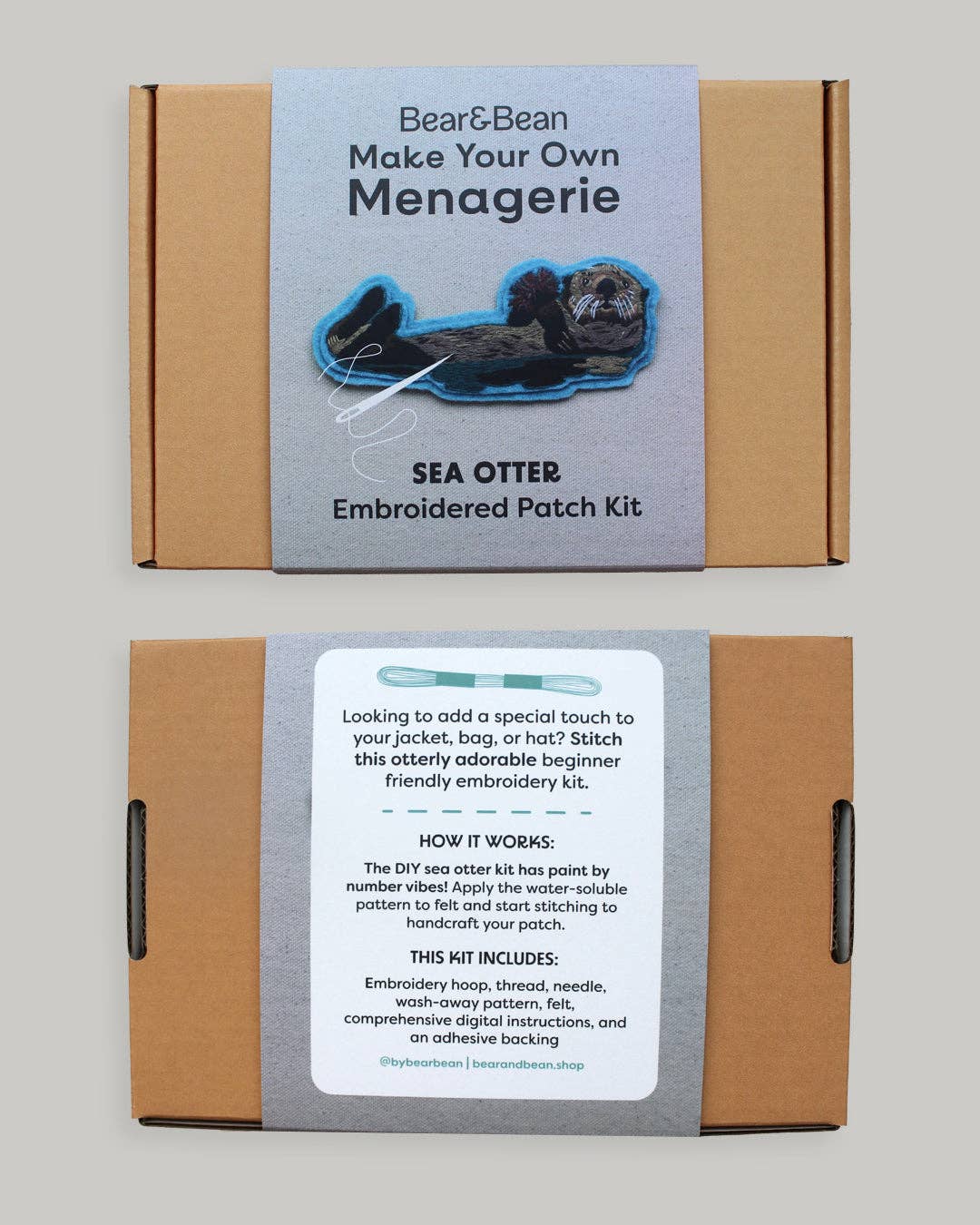 Sea Otter Embroidered Patch Kit