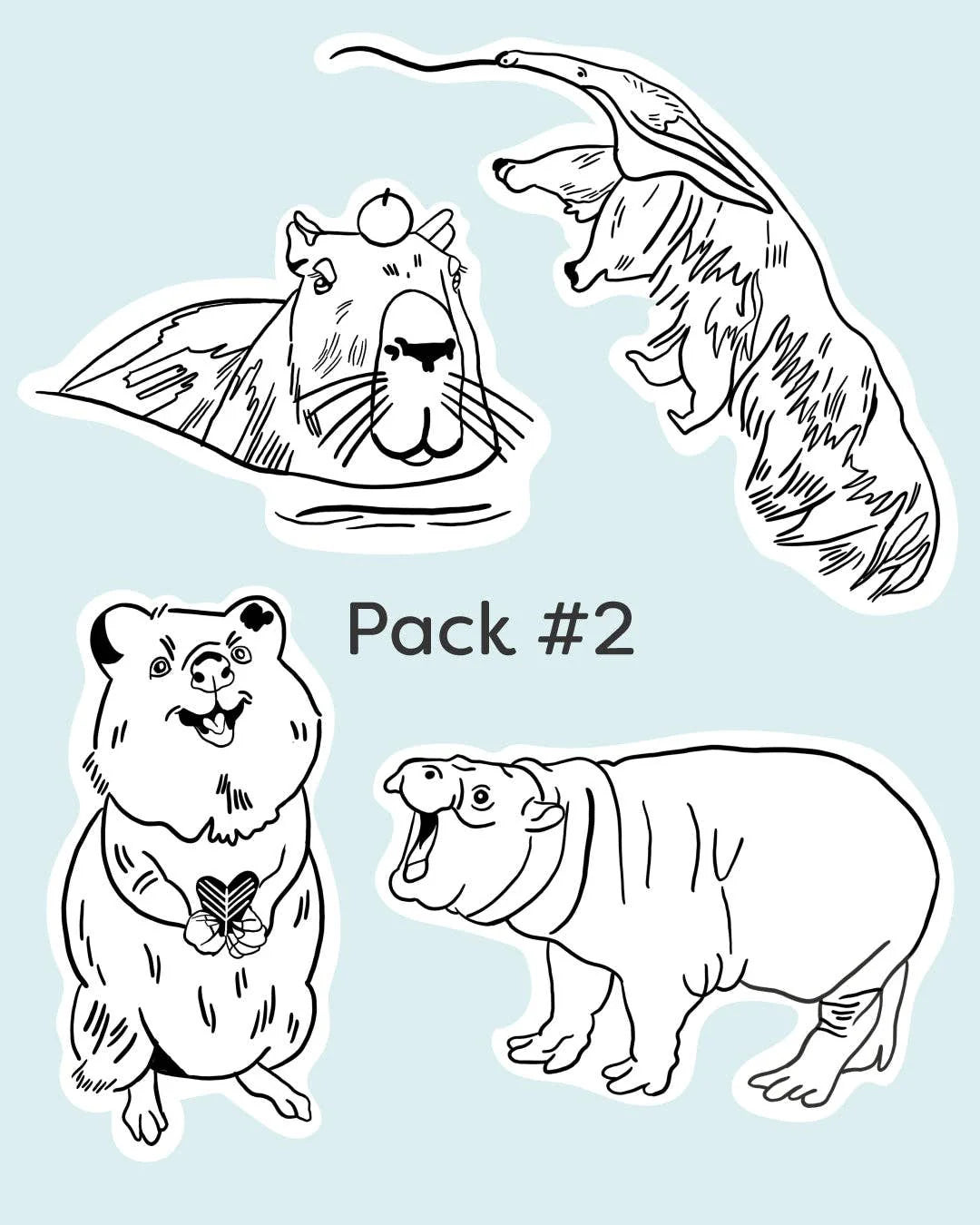 Wild Animal Embroidery Stick-and-Stitch Pattern Packs