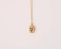Beaded Oval Pressed Flower Necklace (white)