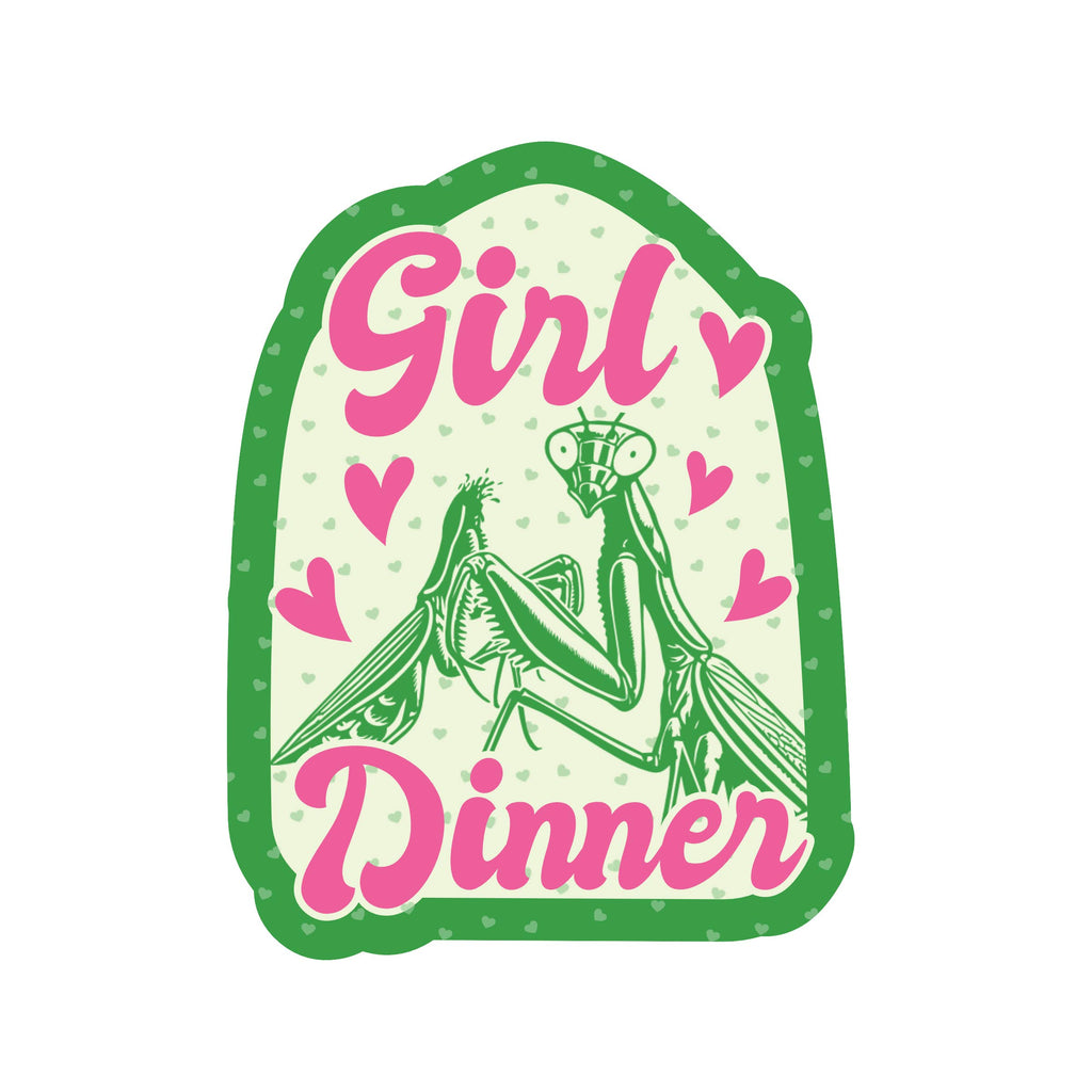 Girl Dinner Praying Mantis High Quality Vinyl Sticker