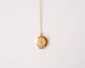 Round Locket Necklace (yellow flower)