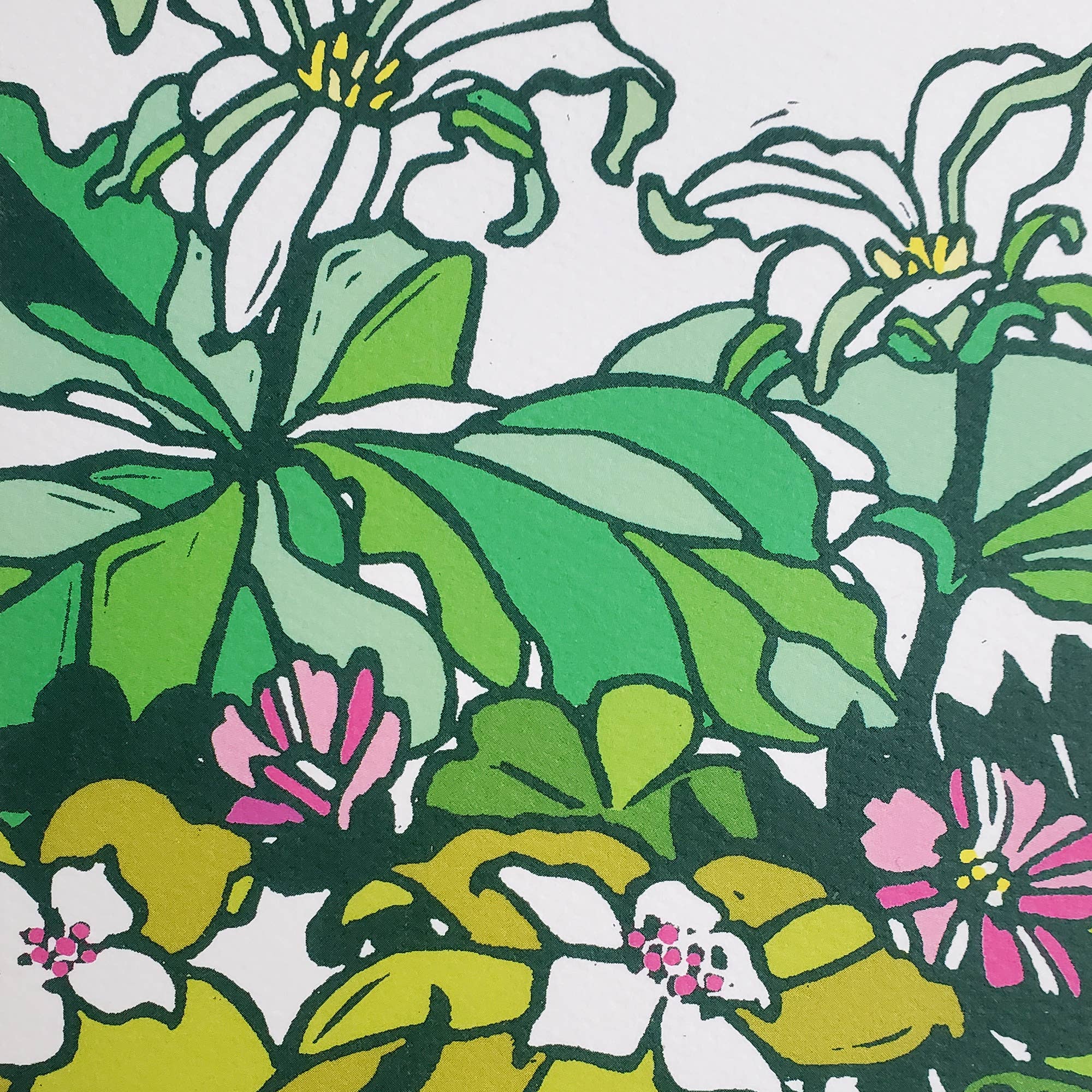 Botanical Spring Trillium Blank Note Card / Greeting Card