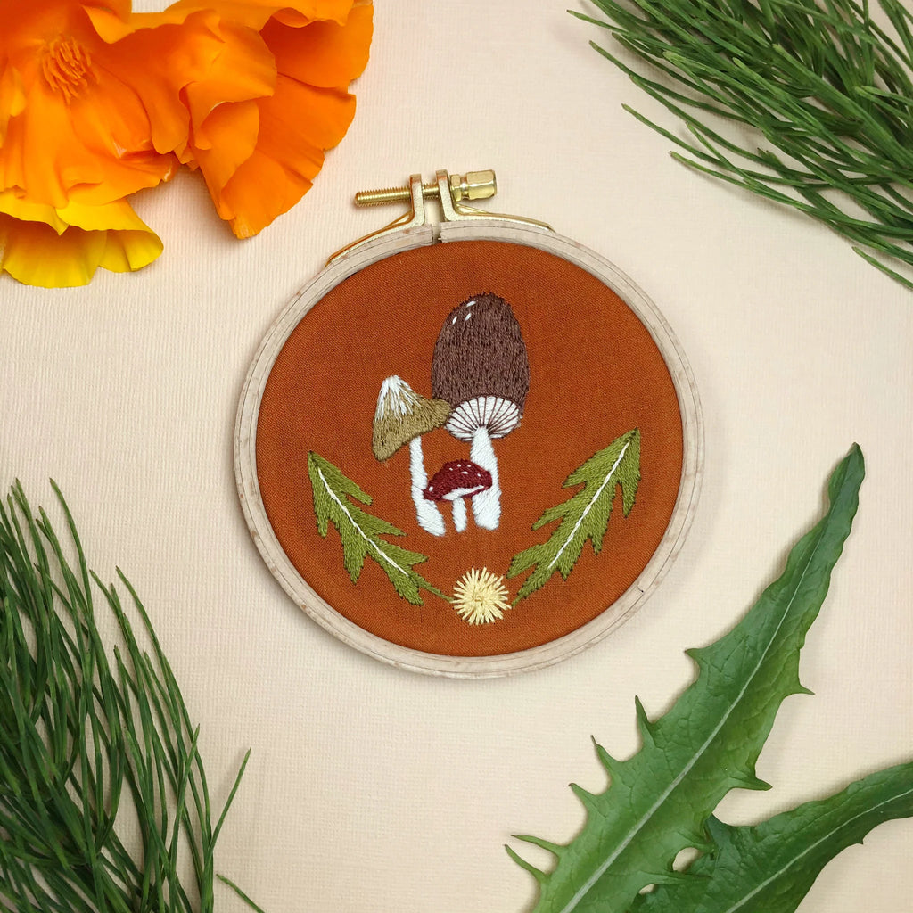 Mushroom Trio - Intermediate Embroidery Kit
