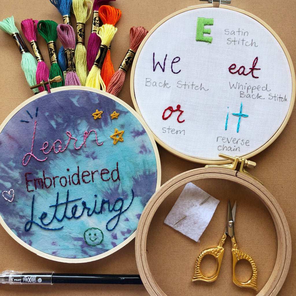 Embroidered Lettering Jan 8th 6-8pm