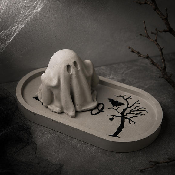 Concrete Ghost & Halloween Tray Workshop - Pour & Paint Oct 10th 6:30-8:30pm