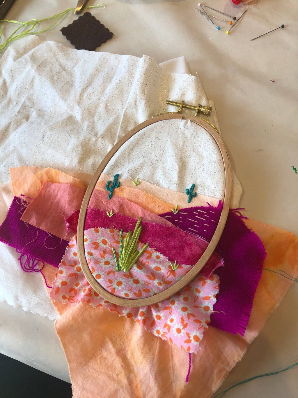 Fabric Landscapes- Collage with Fabric & Thread April 10th 2-4pm